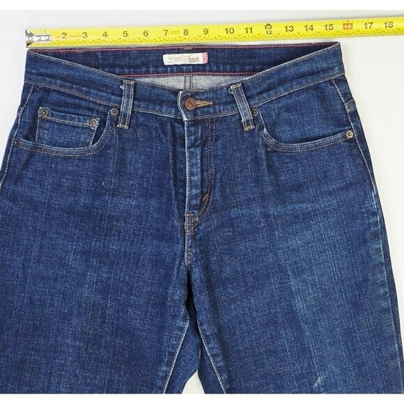 Levi's Size 10M Womens 550 Relaxed Bootcut 31 Inch Inseam Blue Denim Logo Jeans - Picture 4 of 12